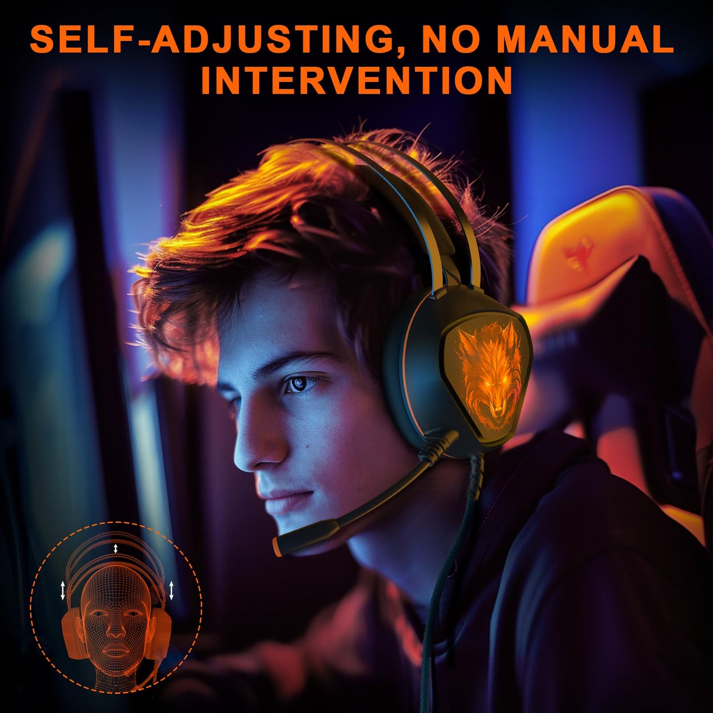 Gaming Headset for Xbox Series X/S, Xbox One, PS5, PS4, PC with 7.1 Surround Sound, Wired Gaming Headphone with Noise Cancelling Mic, Dynamic RGB
