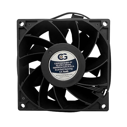 Coolerguys 92x92x38mm 24 VDC 3Pin High Speed Fan CG9238H24B2-3Y