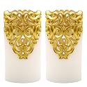 Wondise Flameless Candles Battery Operated with Timer, Real Wax LED Flickering Light Pillar Candle for Home Decoration, Set of 2(D3 x H6 Inches)