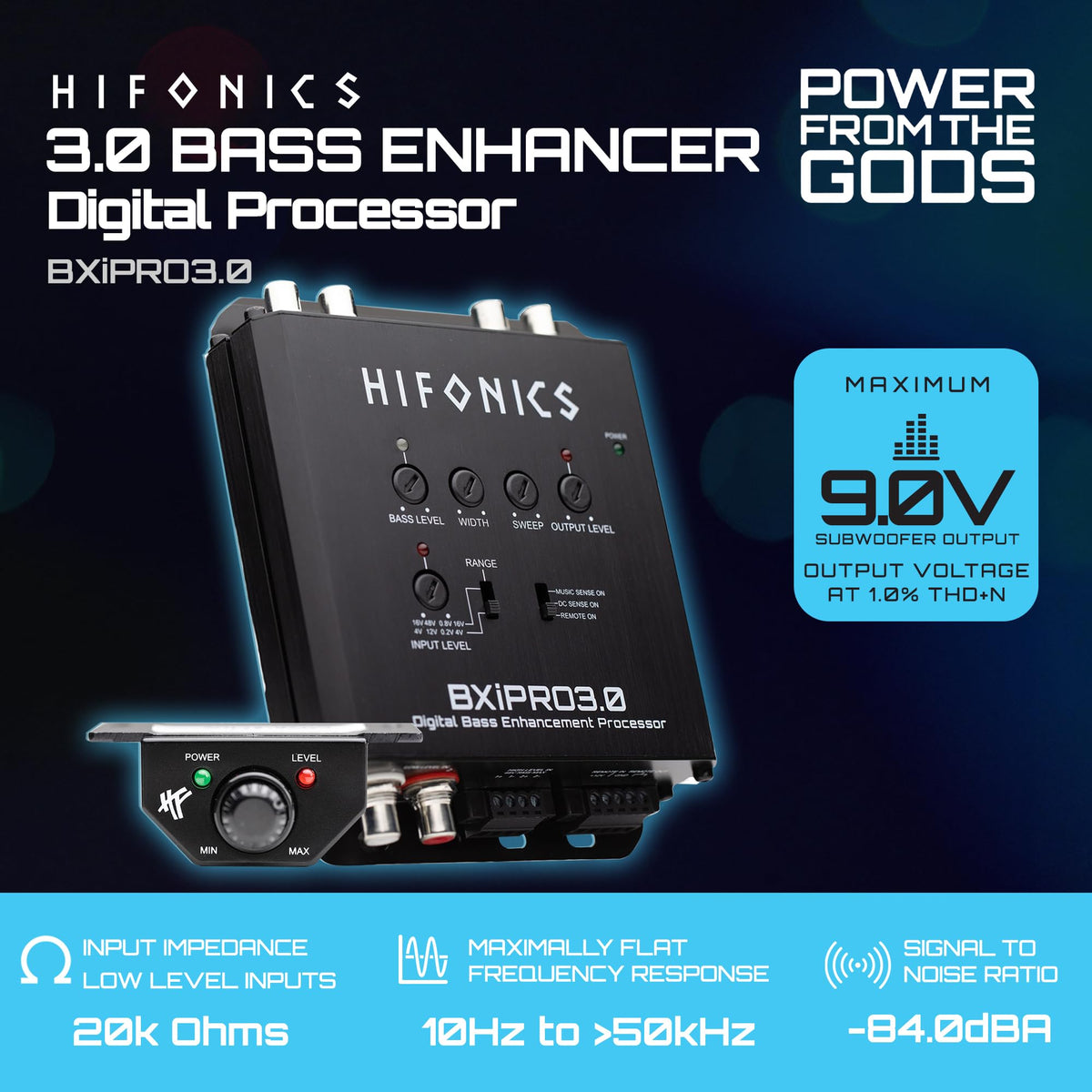 Hifonics BXiPRO3.0 Digital Bass Enhancement Processor with Dash Remote