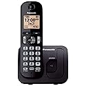 Panasonic Cordless Phone, 1.6" Backlit Display, Call Block, Speakerphone, 10 Hours Talk Time, 1 Handset - KX-TGC200B (Black)