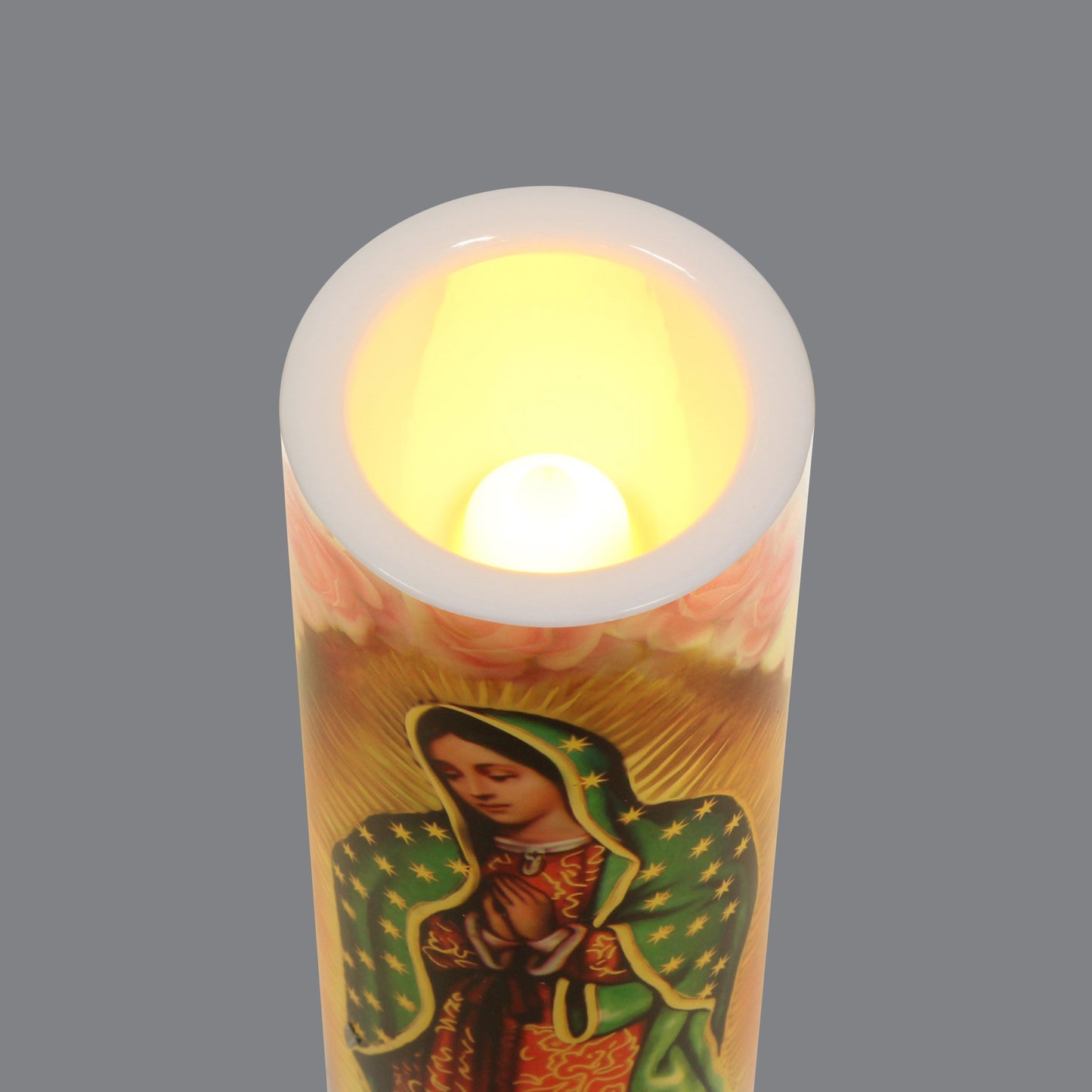 THE SAINTS COLLECTION Our Lady of Guadalupe, LED Flameless Devotional Prayer Candle