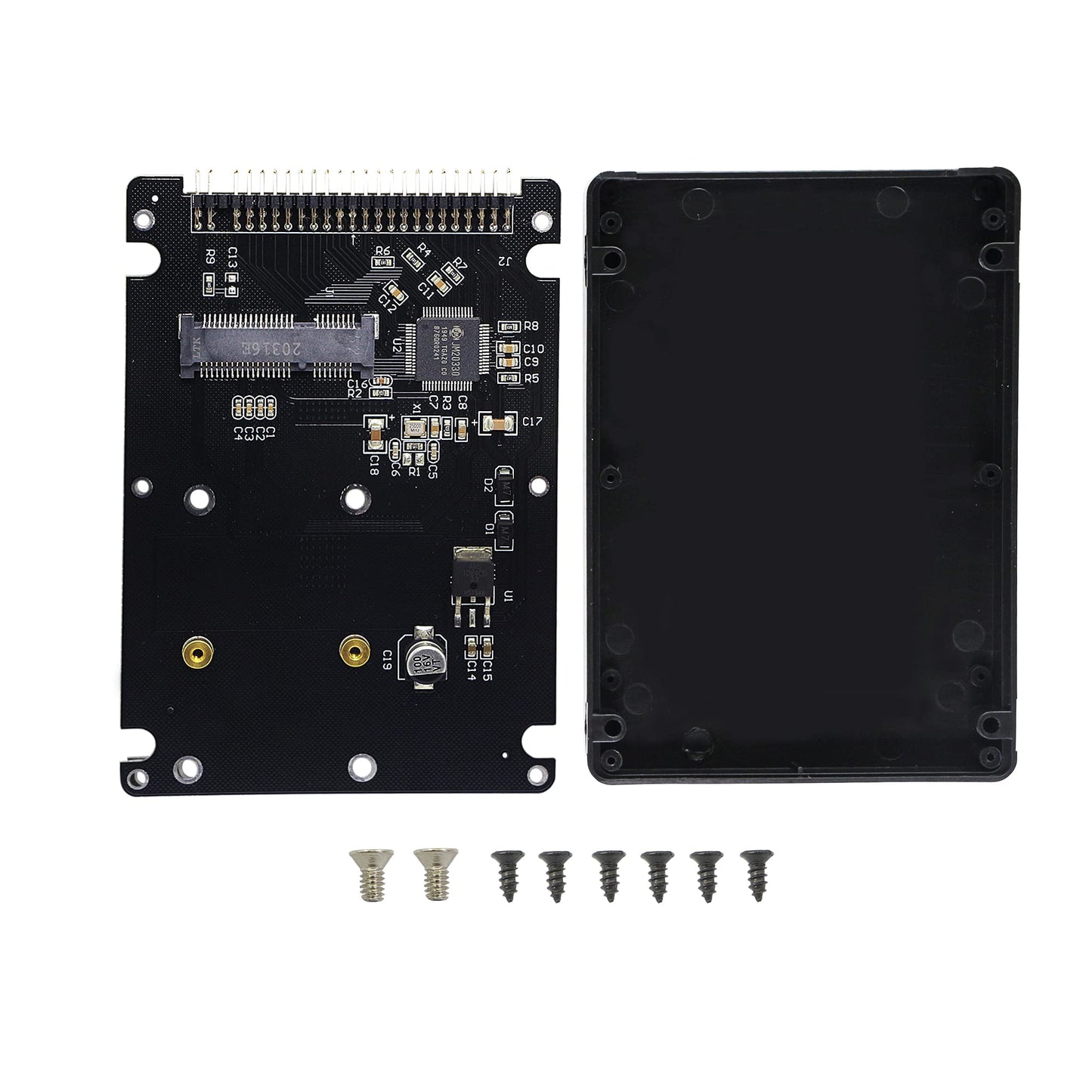 GINTOOYUN MSATA Mini PCI-E SSD to 2.5 Inch IDE 44Pin Enclosure Adapter, Black for Notebook Laptop?Desktop Computer and More
