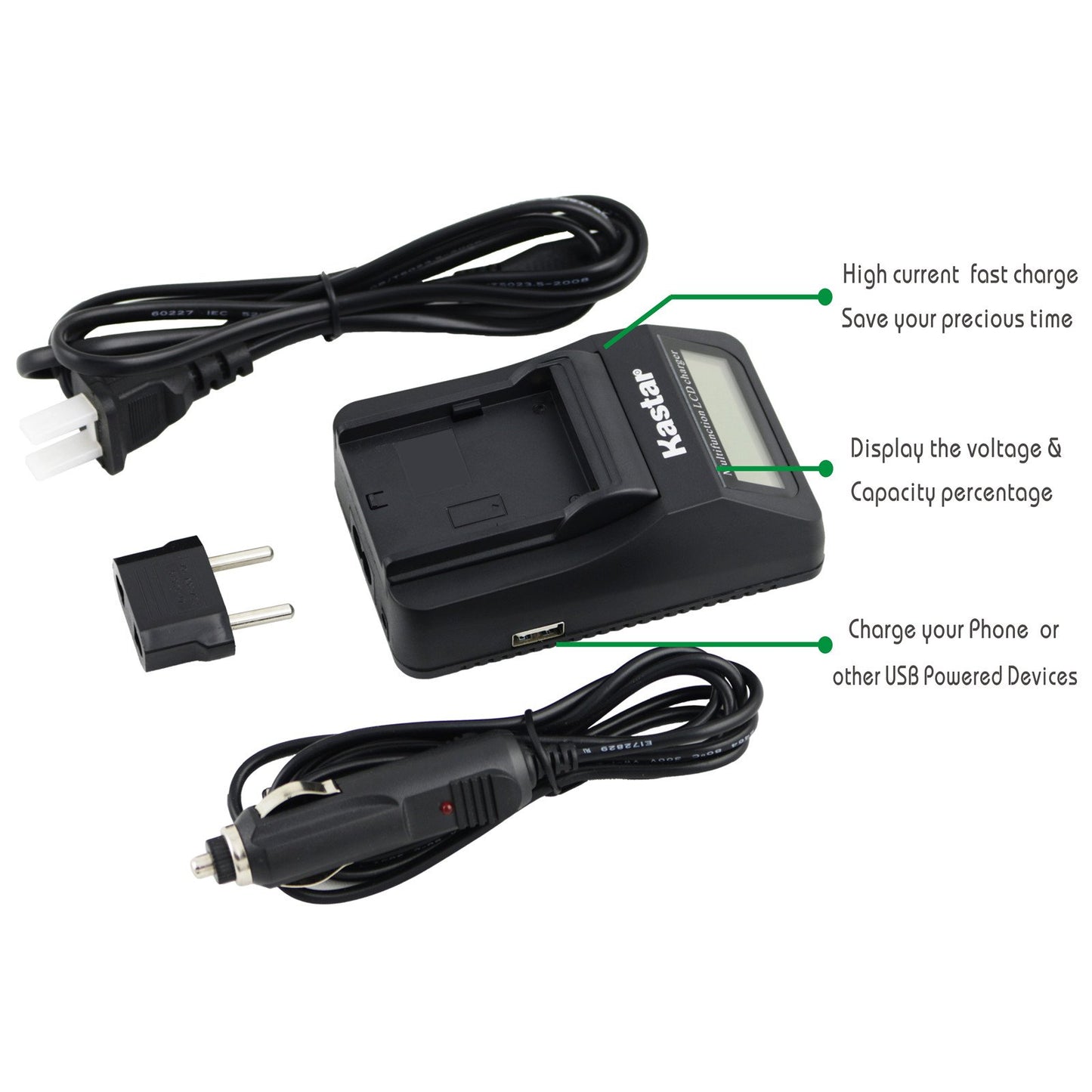 Kastar Fast Charger + Battery 2 Pack Replacement for Sony NP-FH50 NP-FH40 NP-FH30 Sony DSLR-A230 DSLR-A330 DSLR-A290 DSLR-A380 DSLR-A390 HDR-TG1E