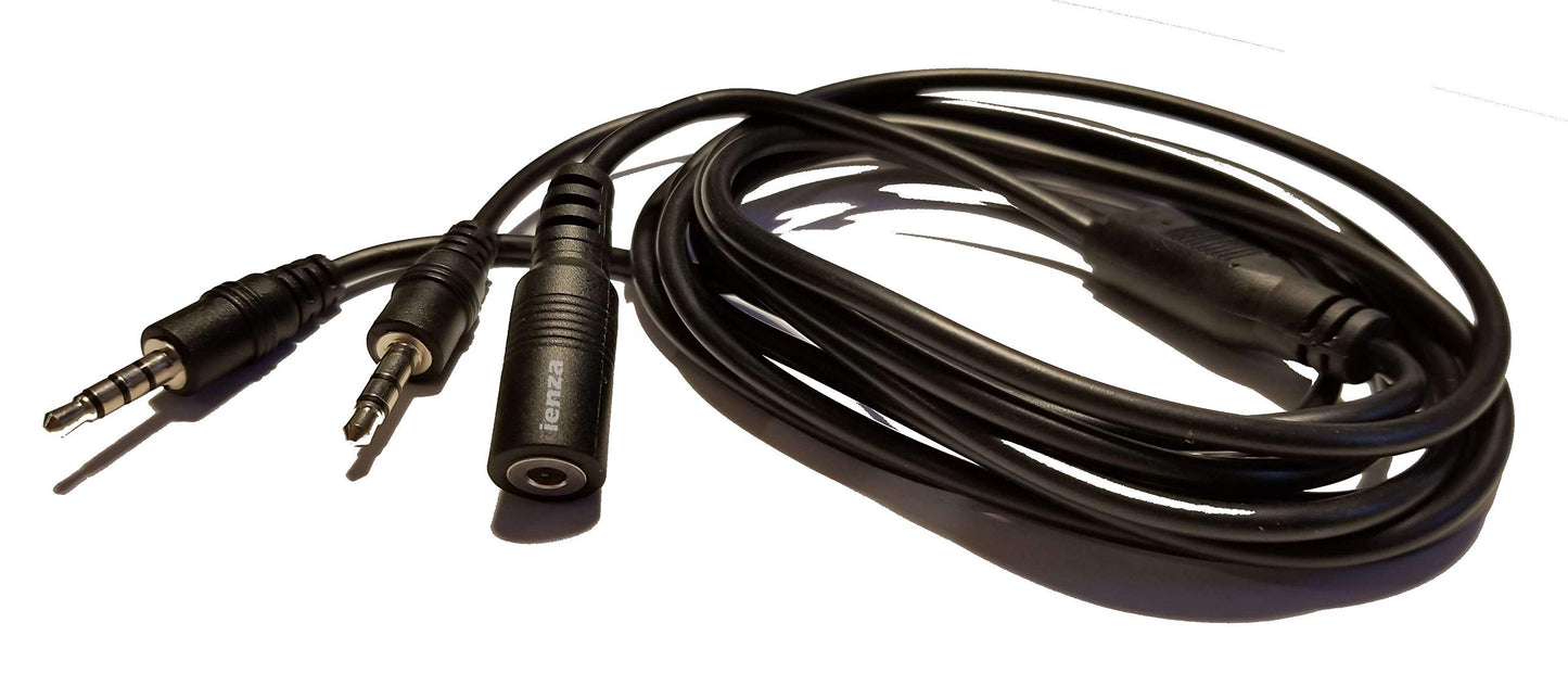 ienza® Party Chat Link Chat Adapter Cable Wire for Xbox One, Xbox Series X/S, PlayStation 4 PS4, PS5, Elgato Game Capture HD, HD60, HD60 Pro & Similar
