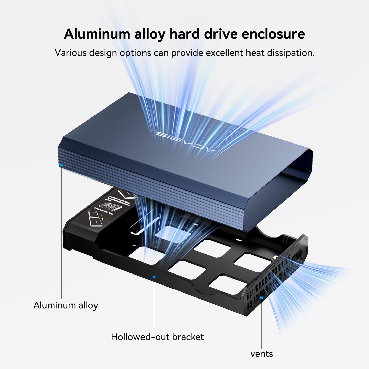 ACASIS 6Gbps Hard Drive Enclosure for 3.5/2.5 Inch SATA SSD HDD Aluminum USB C HDD Enclosure Up to 30TB, 3.5 Hard Drive Enclosure Compatible
