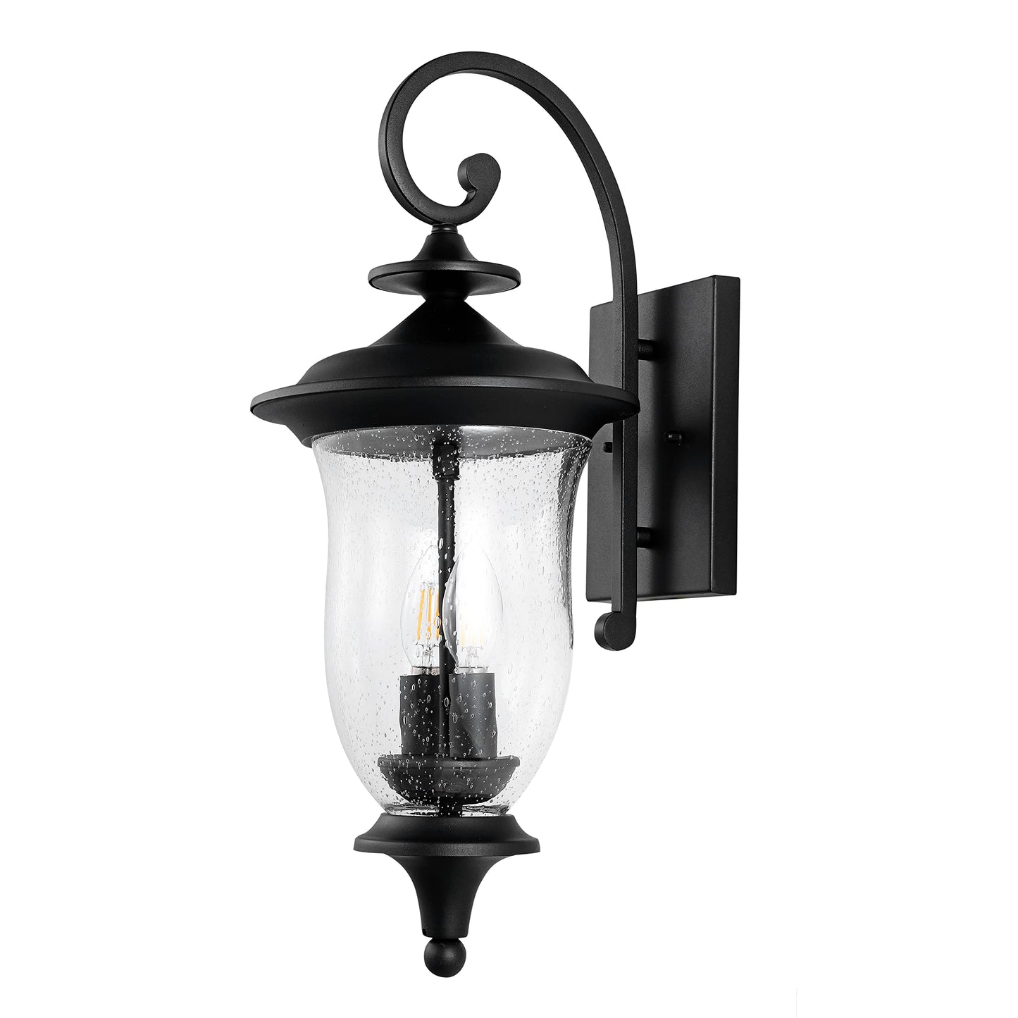 SAFAVIEH Lighting Collection Dowell Black 2-Light Outdoor Wall Sconce Set of 2