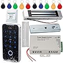 JASAG Fully Waterproof Fingerprints Access Control System Kit, Metal Shell RFID Keypad NFC Unlocking, with Upgraded 180KG (380lbs) Magnetic Lock