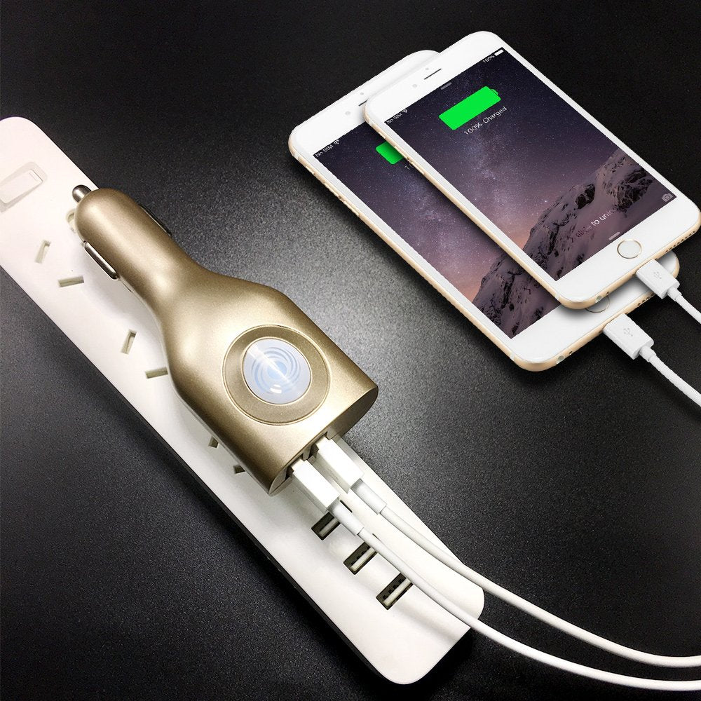 USB Car Charger,NDLBS 2-in-1 Portable Dual USB Car and Wall Charger with Foldable Plug Home for iPhone X XR XS MAX 7 8 Plus,iPad Pro Air Mini,Galaxy
