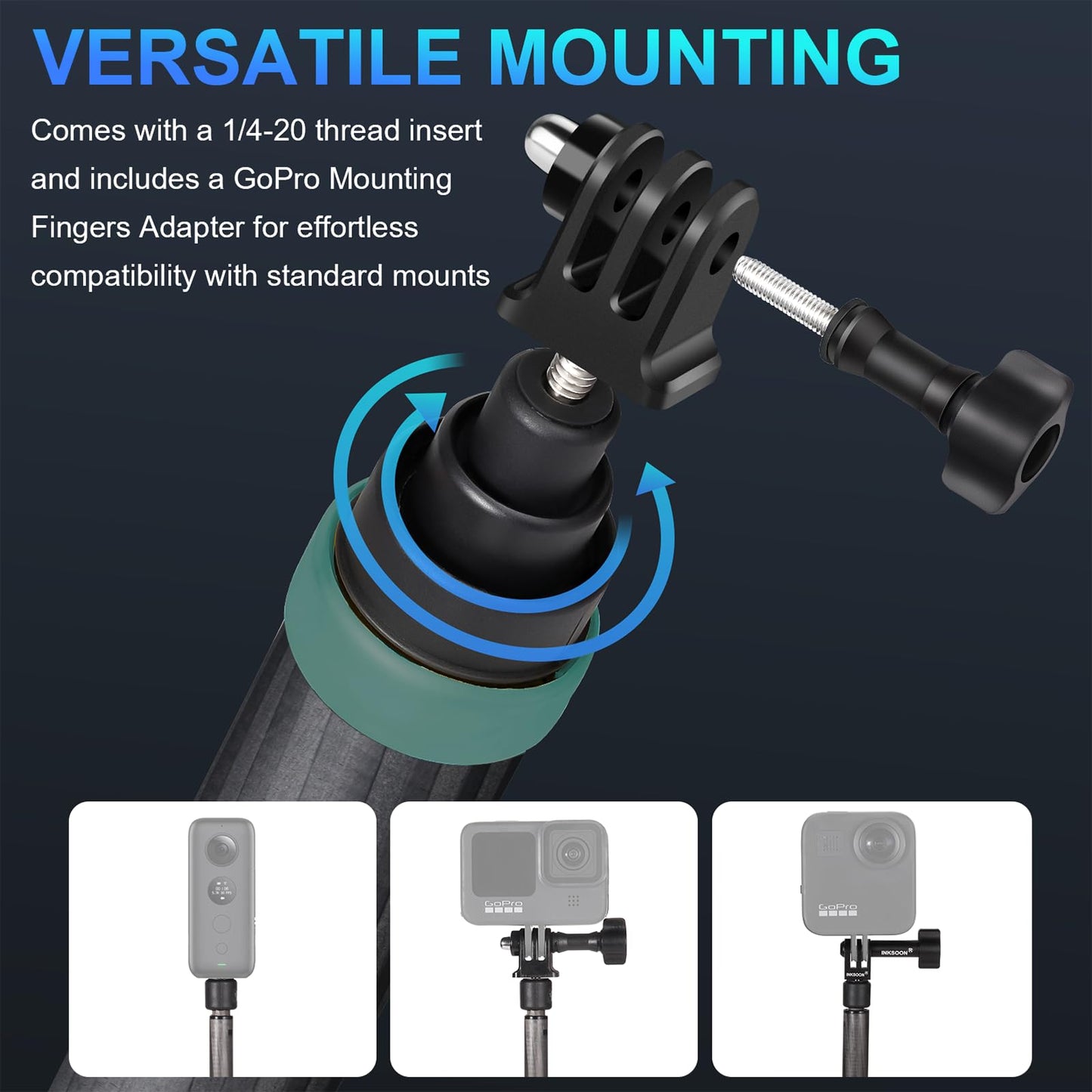 Kezhi 118/3.0m 9.8ft Extended Super Long Carbon Fiber Invisible Selfie Stick for Insta360 X5 Insta 360 X4 X3 ONE X2 R X GO 3S 3 2 Action for DJI osmo