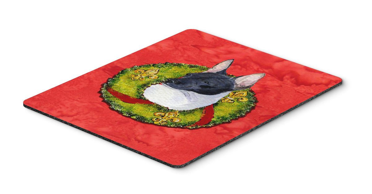 Caroline's Treasures SS4170MP Rat Terrier Cristmas Wreath Mouse Pad, Hot Pad or Trivet for Home Office Gaming Working Computers Laptop Mouse