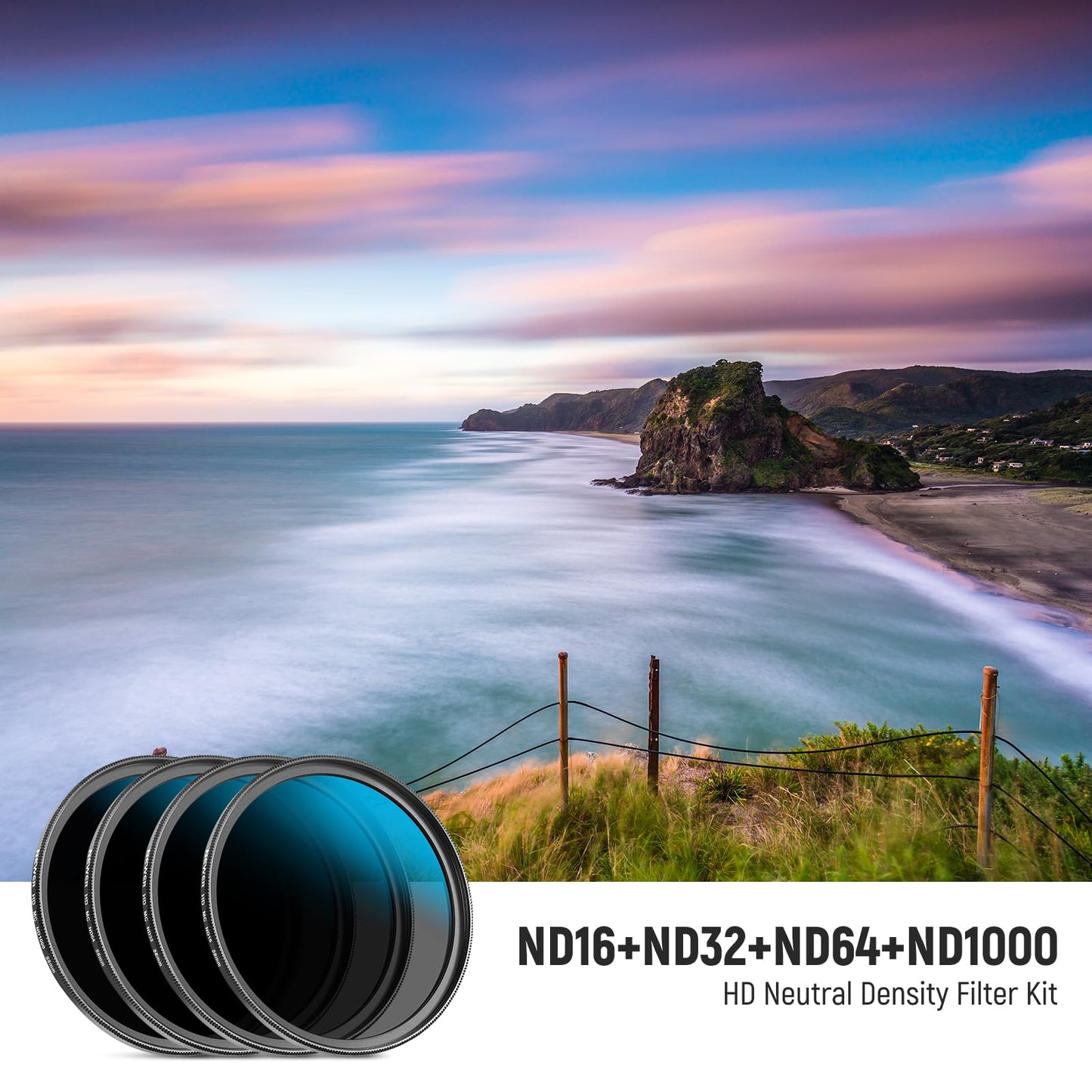 Neewer 58mm ND Lens Filter Set, ND16/ND32/ND64/ND1000, Lens Cleaning Pen, Filter Pouch, HD Filter Accessories Kit Compatible with Canon Nikon Sony