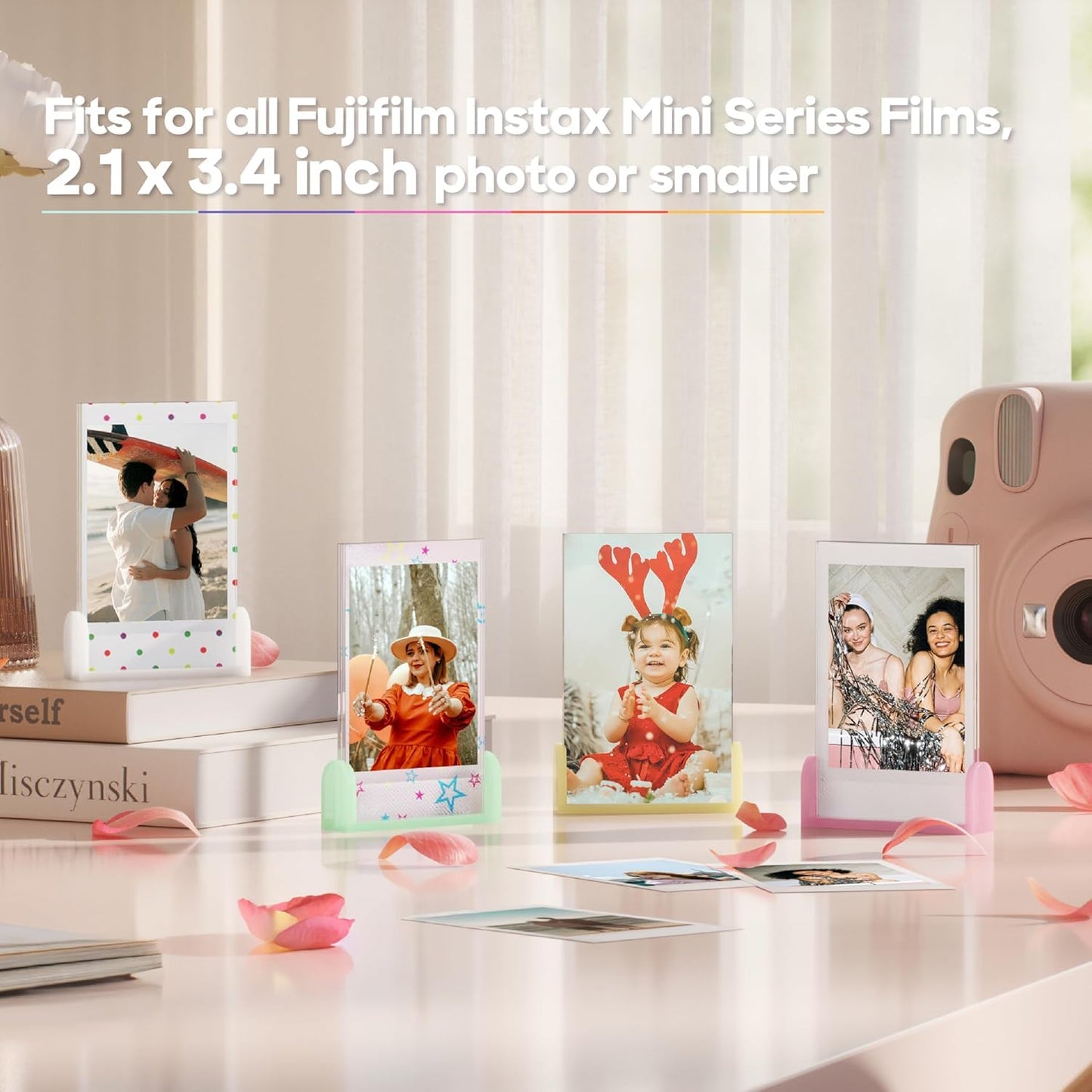 2x3 Mini Photo Frames for Fujifilm Instax Mini EVO/12/9/11/Liplay/Link/SE/8/9/41/7+/99/40 Camera Film, Small Tabletop Polaroid Picture Frame, Instax