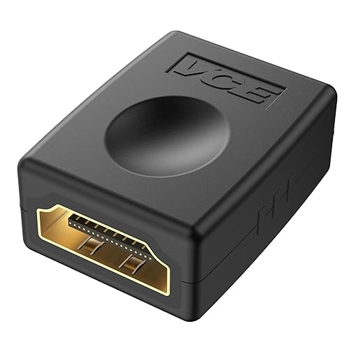 VCE HDMI Coupler Female to Female HDMI Adapter Gold Plated High Speed Double Female Connector Support 3D 4K 1080P Extender