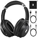 Active Noise Cancelling Headphones, Wireless Over-Ear Bluetooth Headphones ANC, Hi-Res Audio, 60H Playtime, Deep Bass, 3.5MM Cable, Memory Foam Ear…