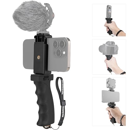 Universal Ergonomic Anti-Fall Mobile Phone Smartphone Handle Stabilizer Mount Rig Portable Selfie Stick Tripod Handheld Vlogging Monopod for 60-85mm