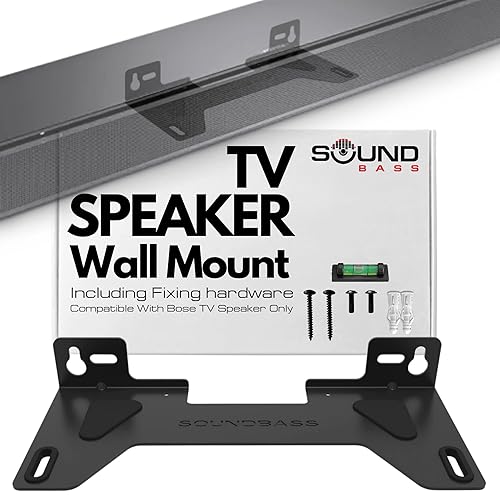 Sound Bass TV Speaker Wall Mount Bracket | Compatible with Bose TV Speaker Soundbar Only | Complete with Full Mounting Hardware Kit | Only Suitable