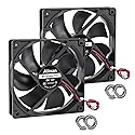 Alinan 2pcs 12025 120mm x 25mm 12V 5 inch Dual Ball Bearings Brushless Fan 2Pin DC Cooling Exhaust Fan for Radiator DIY Air Exhaust Vent Cooling