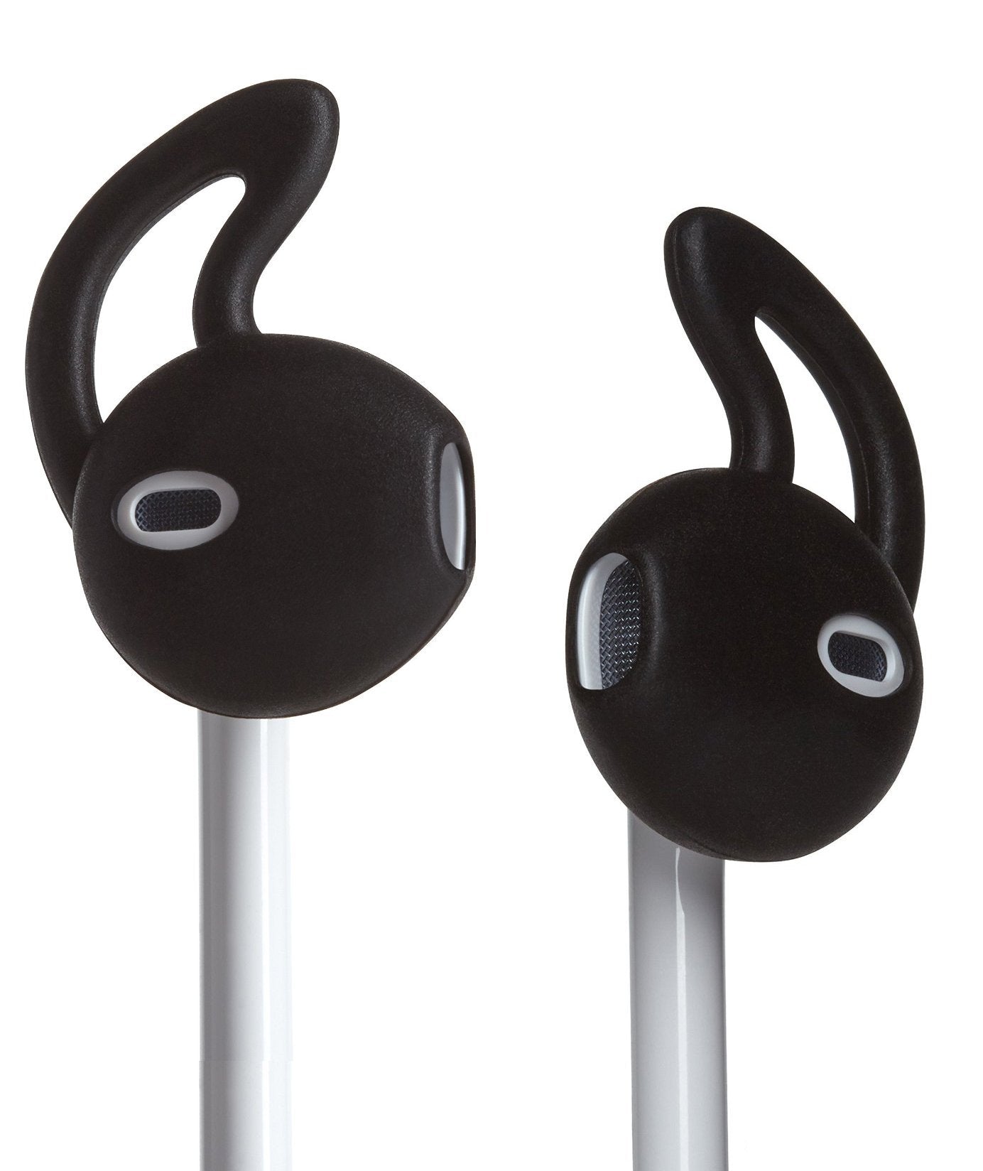 Earpods Ear Gel, Ear Tips for iPhone, Ear Buds Tips Bumper, ALXCD 4 Pair Black Anti-Slip Soft Silicone Replacement Earbud Tips for Earphone of iPhone
