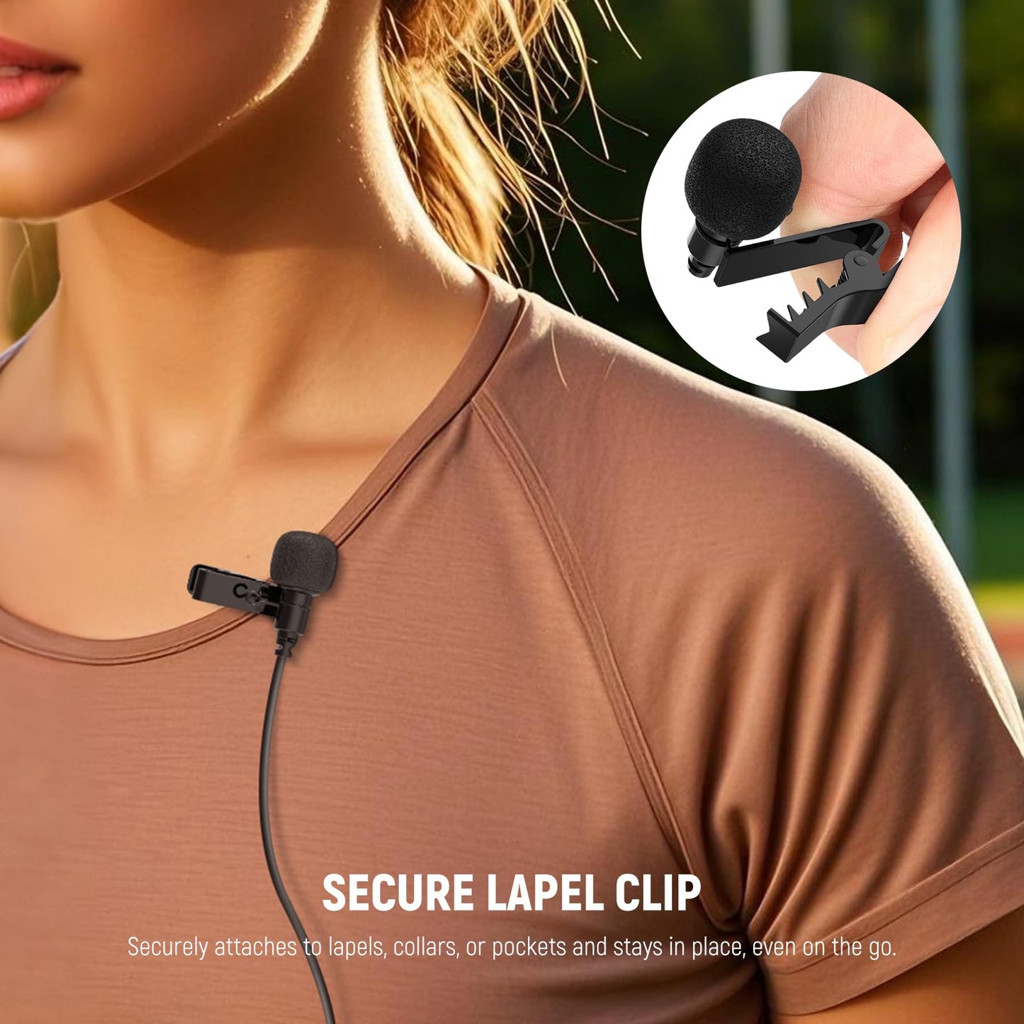 NEEWER Mini Lavalier Microphone (2 Pack), 6.6ft/2m Clip On Wired Condenser Lapel Mic with 3.5mm TRS Plug, Compatible with DJI Mic 2, Rode Wireless Go