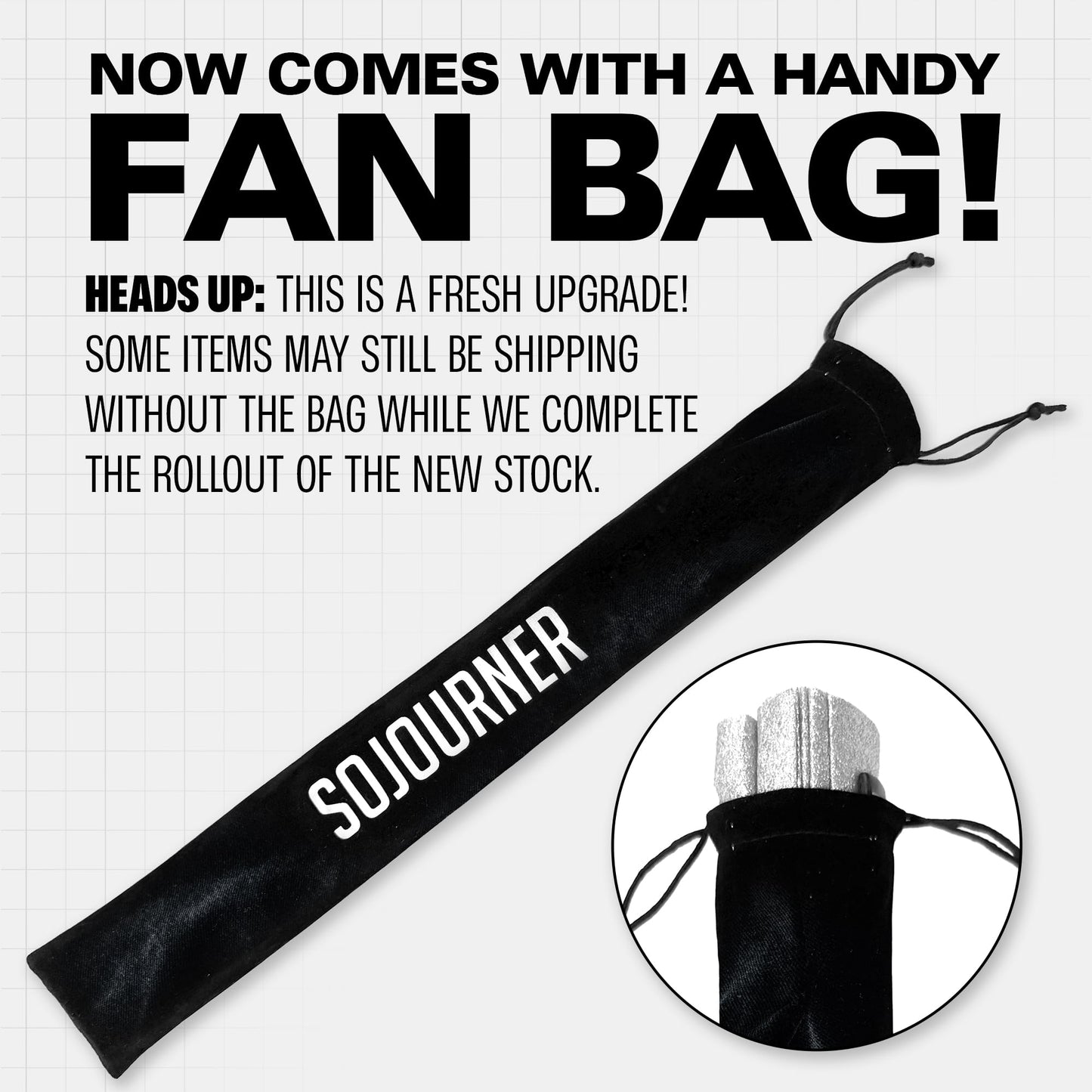 SoJourner Folding Rave Fan, Black