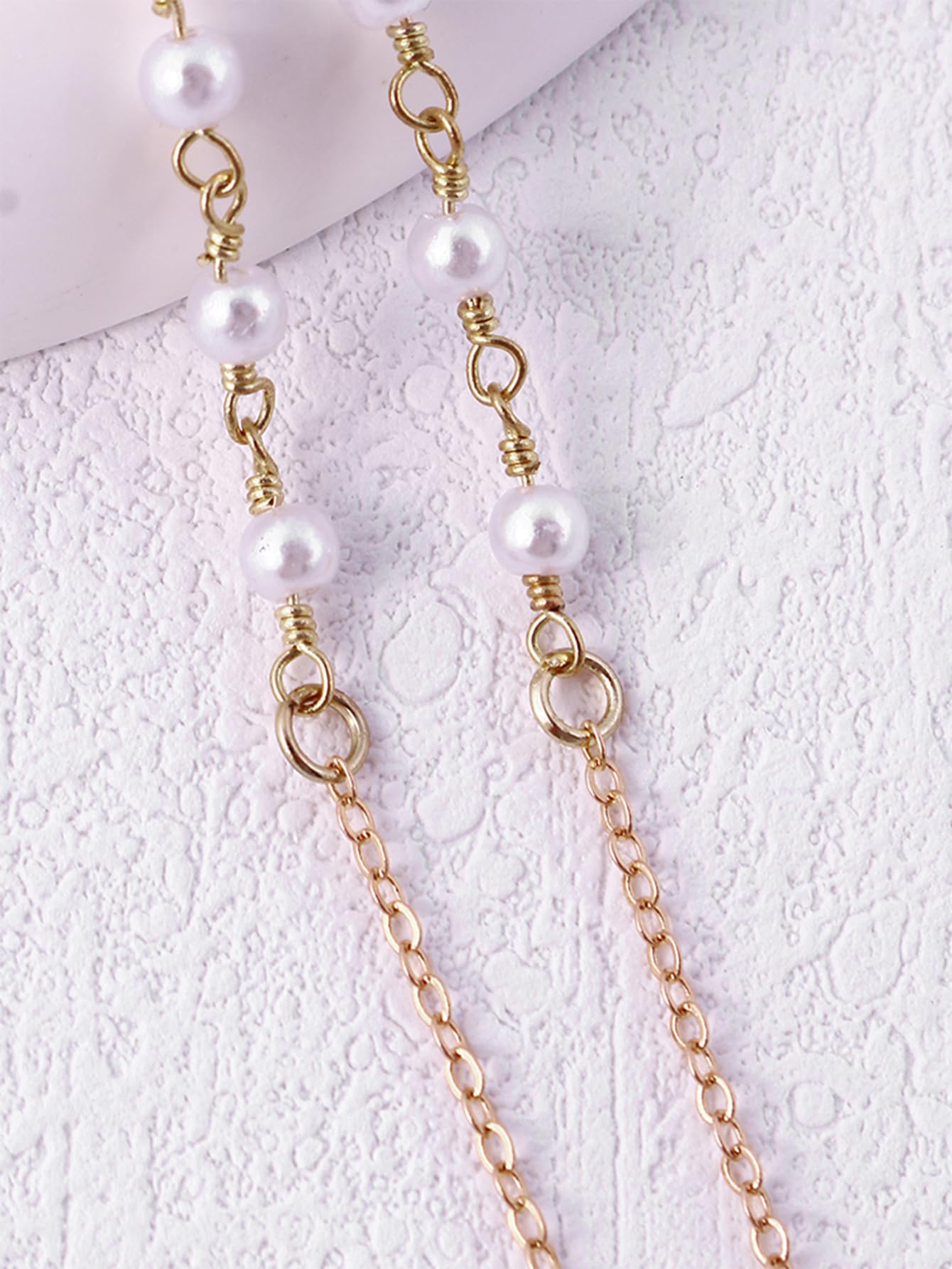 Niltpel Strap Magnetic Strong lanyard Anti-Lost Plastic Pearl Beads String - Accessories Compatible for Airpods PRO/3/2/1?72cm (White pearl 8-figure