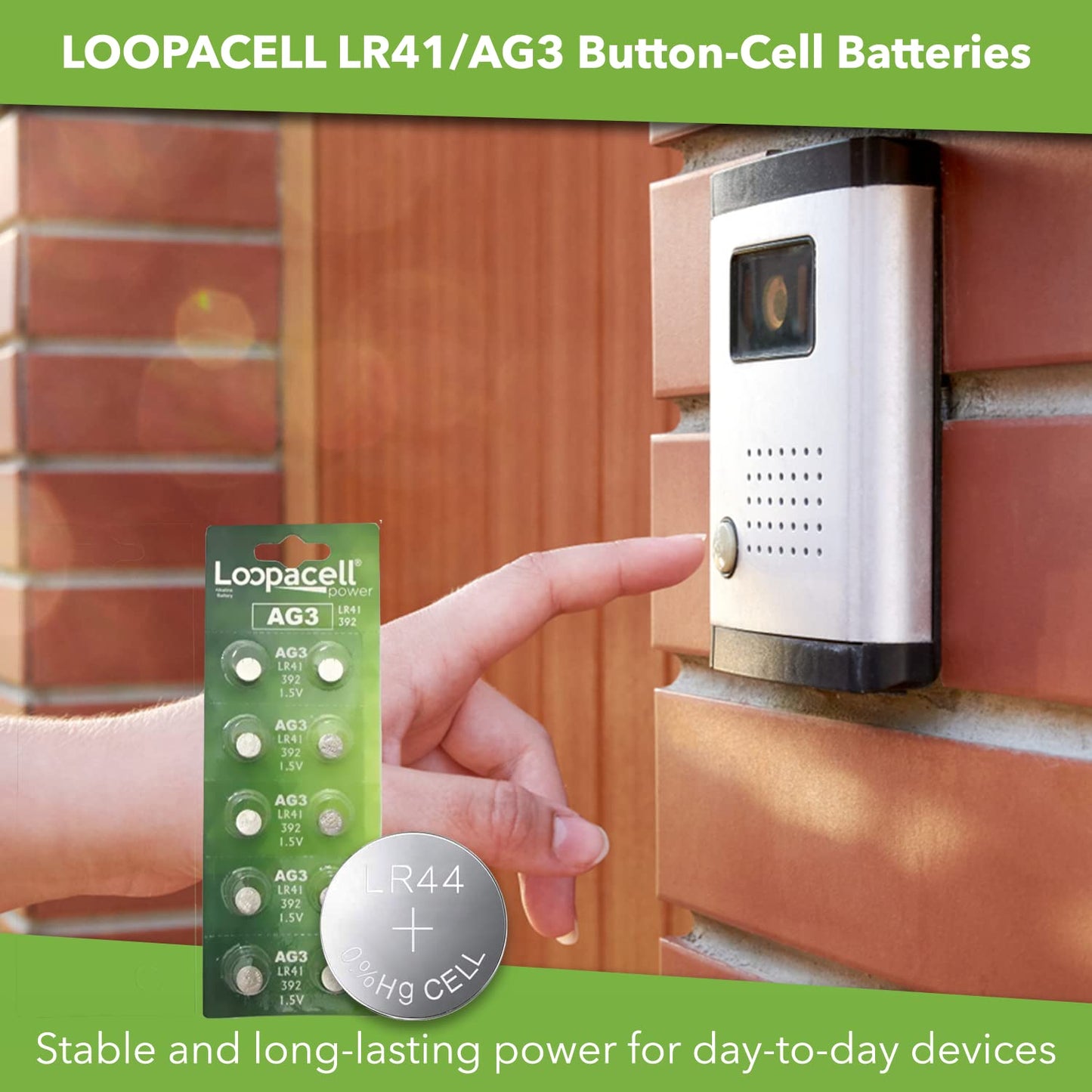 LOOPACELL AG3 LR41 Batteries - AG3 392 384 192 Battery - 1.5V Alkaline Button Coin Cell Batteries (10 Count (Pack of 1))