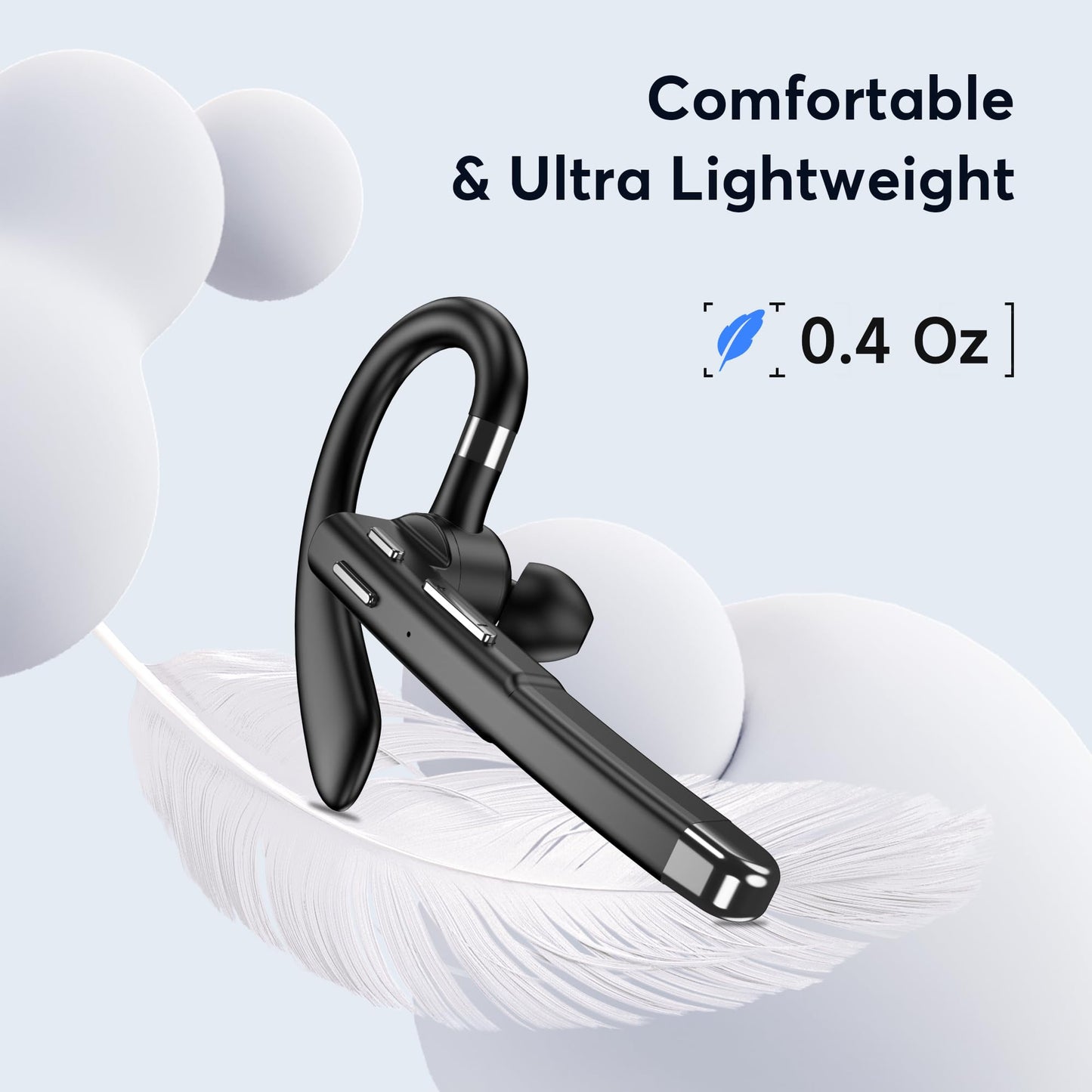 Bluetooth Headsets, Wireless Bluetooth Earbuds with 500mAh Charging Case, 100Hrs Talk Time Wireless Earpiece, Hands-Free Headphones Built-in Mic