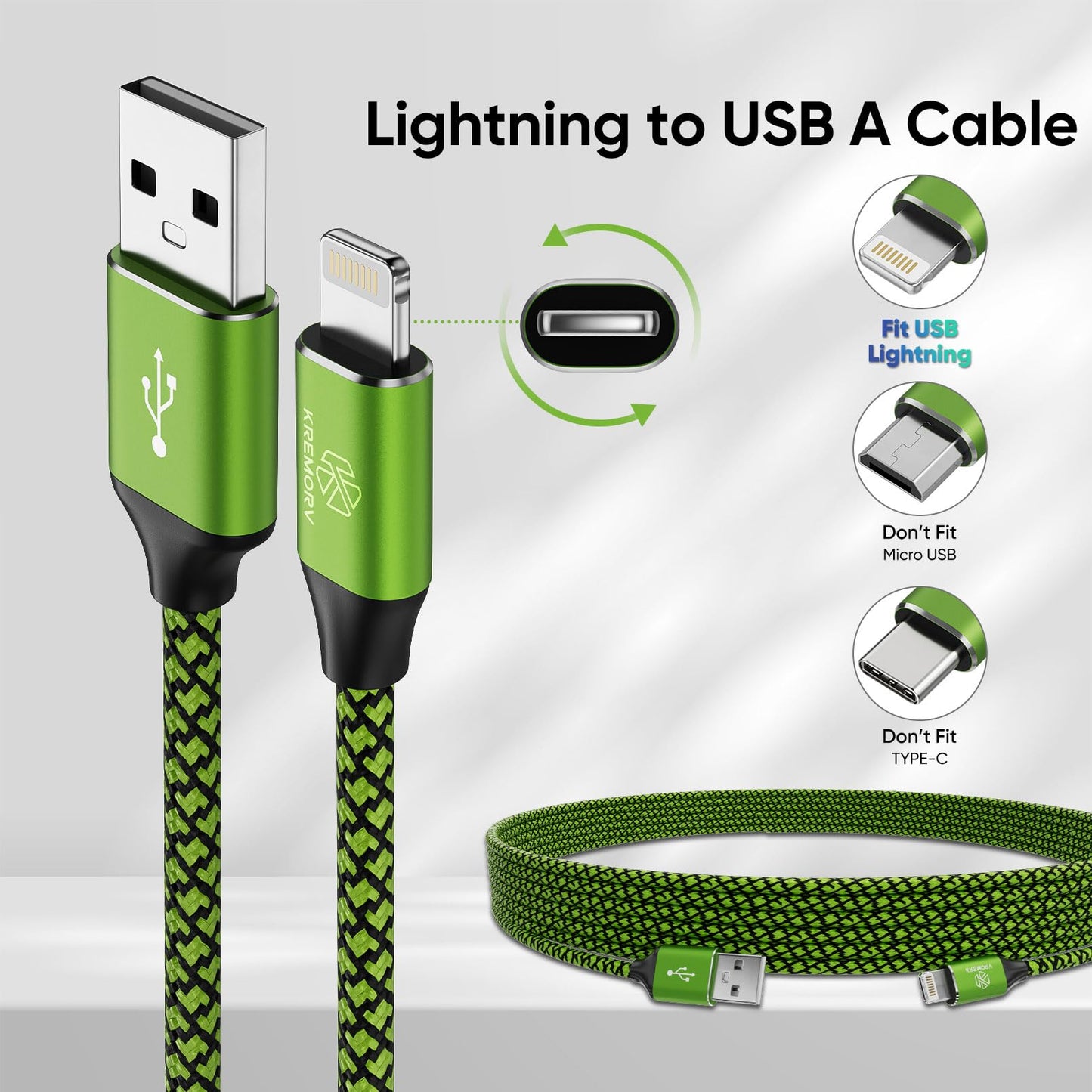 iPhone Charger 5 Pack 10 ft USB Lightning Cable Apple Mfi Certified Cable Fast Charging Cord Nylon Braided Compatible with iPhone 14 13 12 11 XS XR X…