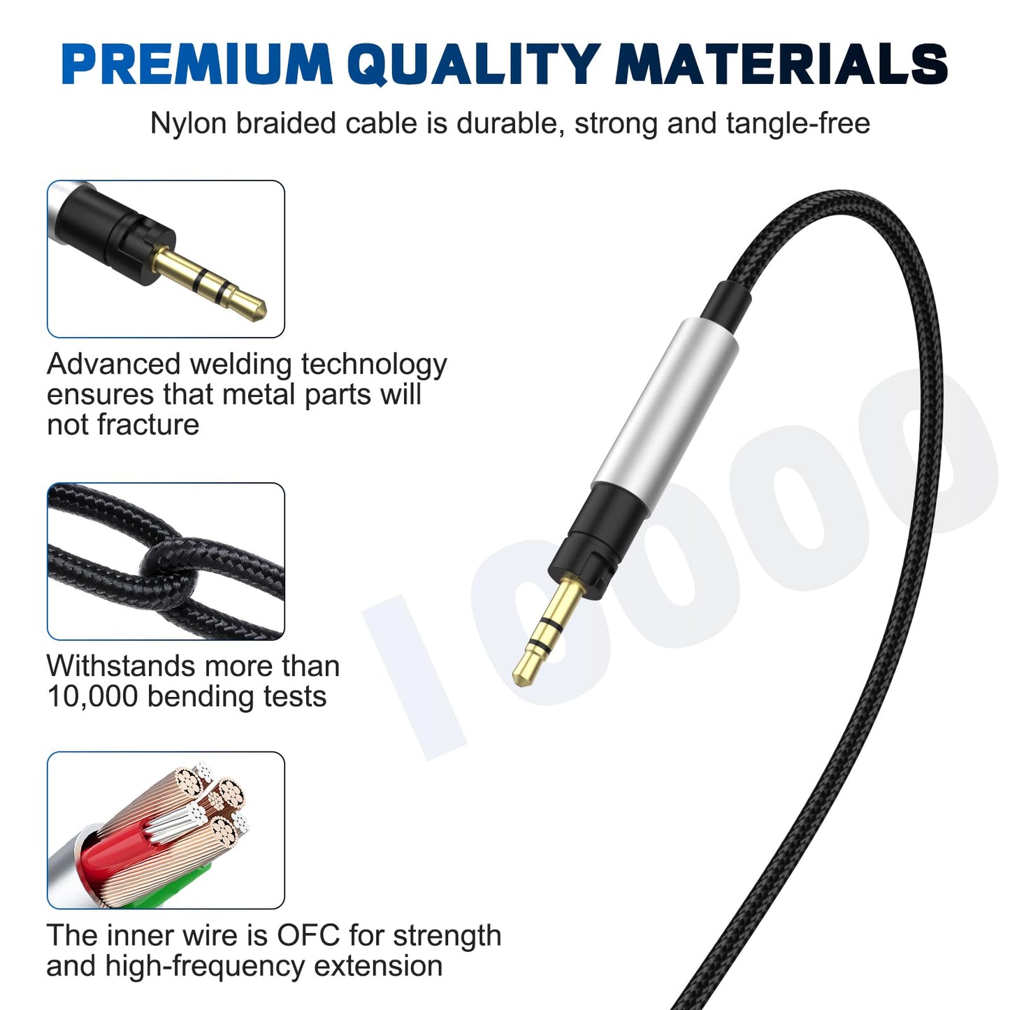 Momentum 4 Cable Compatible with Sennheiser Momentum 4, Momentum 3, Momentum 2, HD1 On-Ear, HD 400S, HD 450BT, PXC 550, PXC 550-II, ACCENTUM Plus…