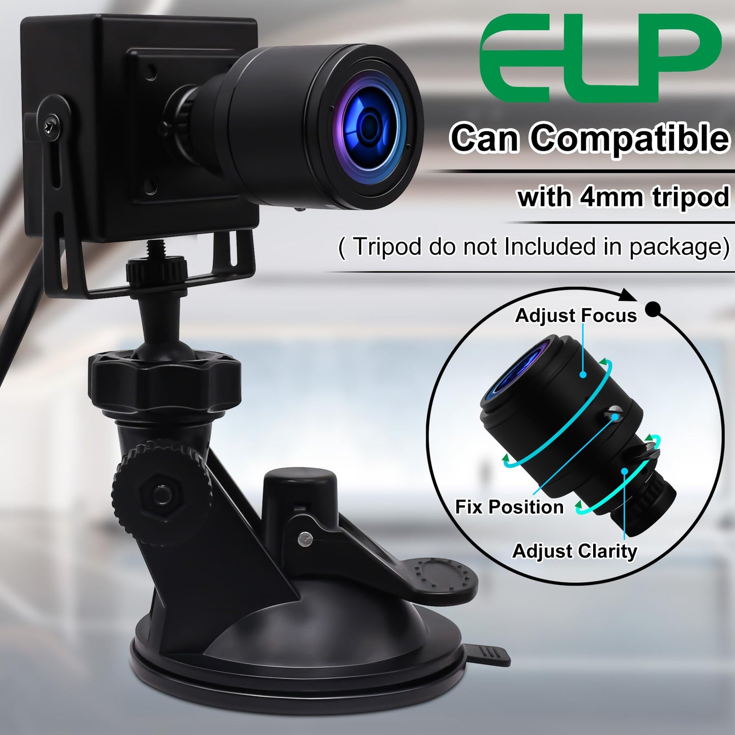 ELP USB Camera with Zoom Lens 2.8-12mm Manual Focus Webcam, 1.3MP Low Illumination Varifocal 960P AR0130 4X Zoom, Mini Variable Focus Computer Camera