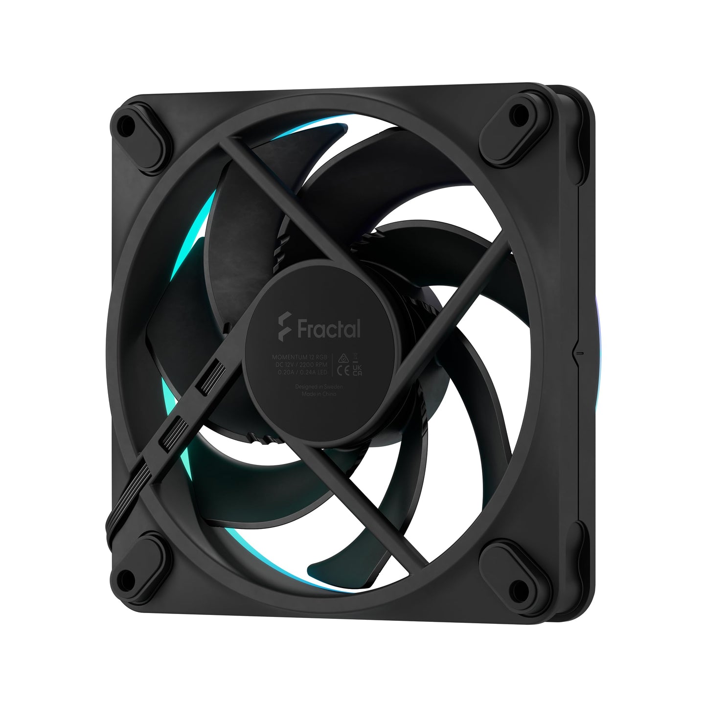 Fractal Design Momentum 12 RGB - Silent PC Case Fan - 120 mm - ARGB Gen 2-16 LEDs - Liquid Crystal Polymer LCP Blades - FDB Fluid Dynamic Bearing