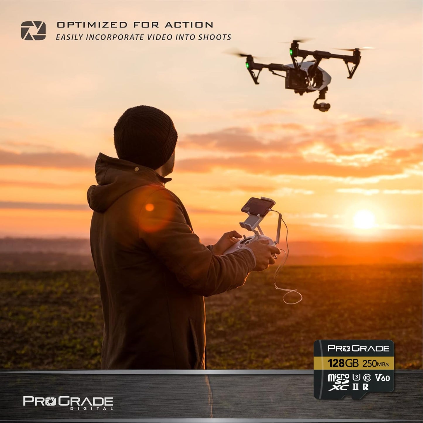 microSD Card V60 (128GB) - Tested for Full-Size SD Card Devices | Up to 250MB/s Read, 130MB/s Write by ProGrade Digital