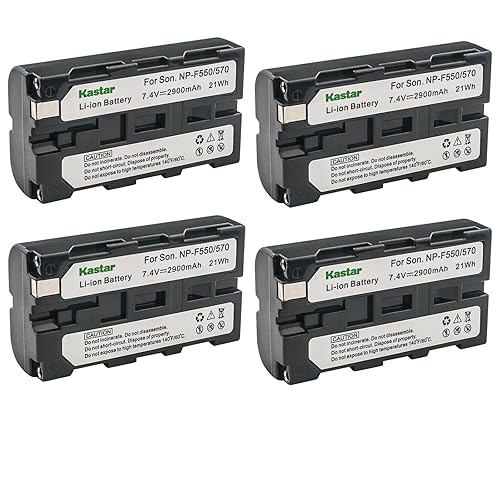 Kastar 4-Pack NP-F570 Battery 7.4V 2900mAh Replacement for Sony MVC-FD88 MVC-FD90 MVC-FD91 MVC-FD92 MVC-FD95 MVC-FD97 MVC-FDR1 MVC-FDR3 PBD-D50