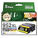 Valuetoner for HP 952XL Ink Cartridges Combo Pack HP952 HP952XL (5-Pack) Replacement for HP 952 XL Ink Cartridges for HP Printers OfficeJet Pro 8710
