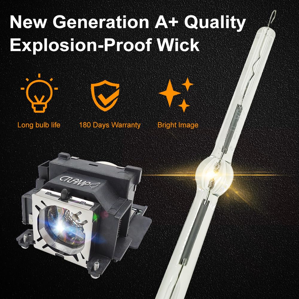 CTLAMP A+ Quality ET-LAV100 Replacement Projector Lamp Bulb with Housing Compatible with PANASONIC PT-VW300 PT-VW330 PT-VX400 PT-VX400NT PT-VX41