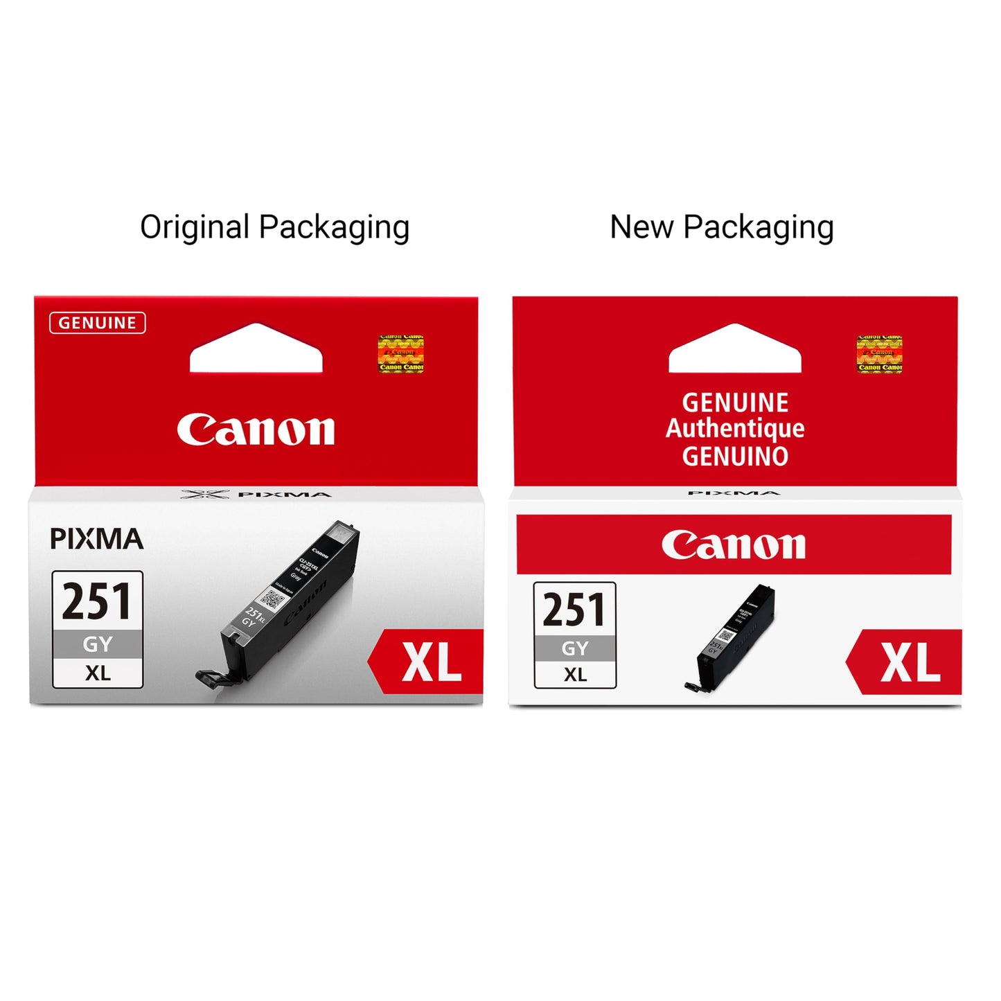 Canon CLI-251XL Genuine Gray Ink Tank, Compatible with MG6320, MG7120, iP8720, and MG7520 Printers