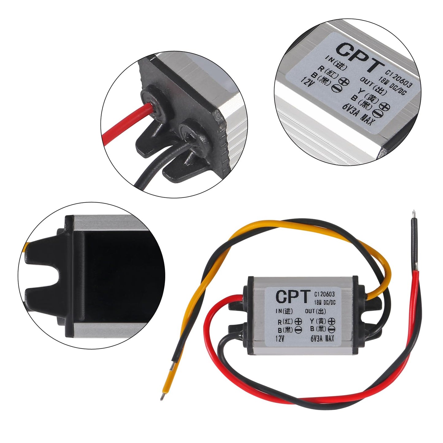 2PCS 12V to 6V Power Voltage Converter Buck Voltage Waterproof Converter Modules 3A 18W Car Power Converter Step Down Volt Module for Vehicle…