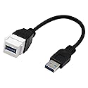 zdyCGTime USB 3.0 Keystone Jack Inserts Cable, USB 3.0 A to USB A 3.0 Adapters Female to Male Connector Extension Cable for Wall Plate Outlet Panel