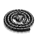 10FT Cable Management Sleeve EZ Cord Bundler 1" Diameter w/Zip Clip Zipper Wire Wrap Cord Organizer Cable Tube Hider Flexible & Expandable Home