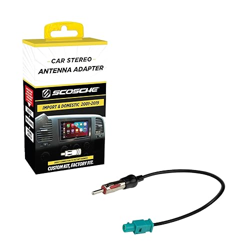 Scosche VWA3B Antenna Adapter for Aftermarket Car Stereo Compatible with Select 2001-19 Domestic and European Vehicles - Radio Antenna Adapter - See