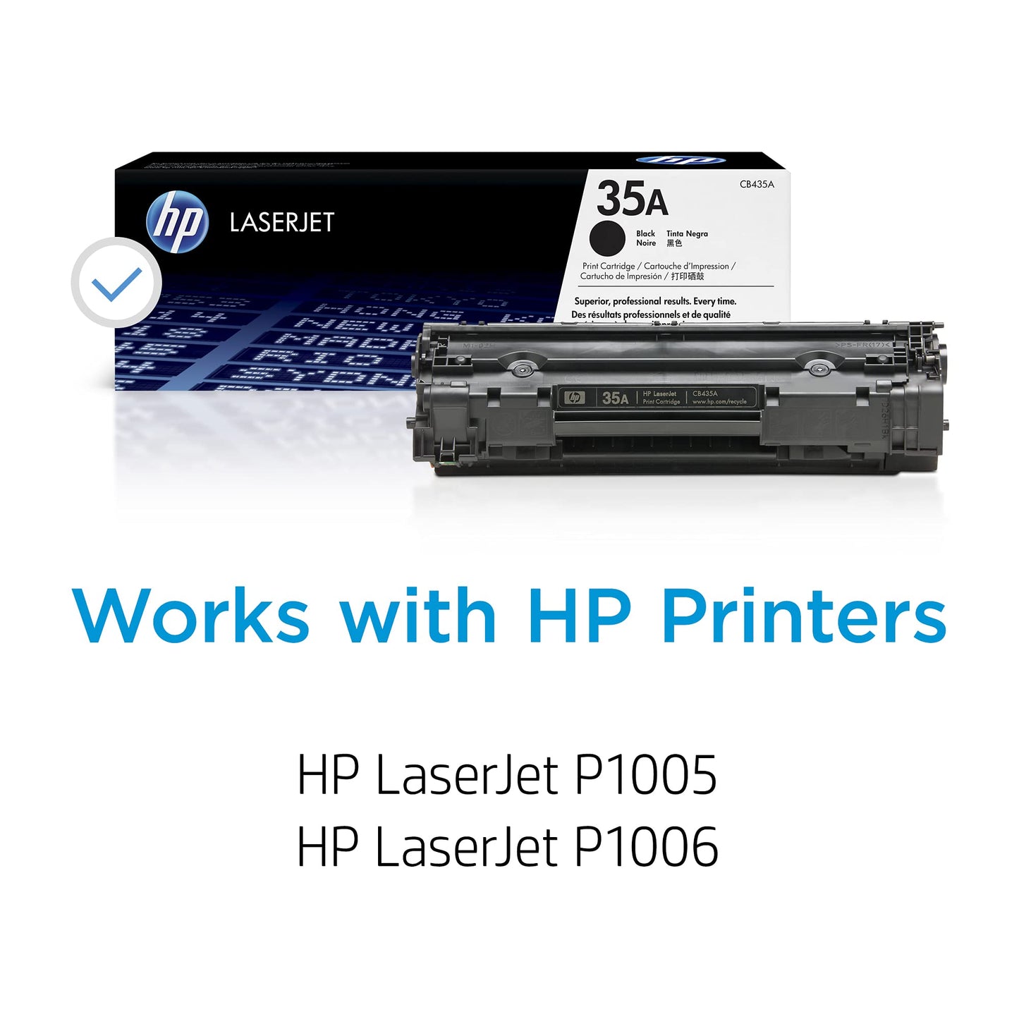 HP 35A Black Toner Cartridge | Works LaserJet P1005, P1006 | CB435A