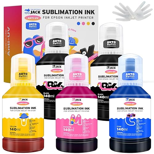 Printers Jack 700ML Sublimation Ink for EcoTank Supertank Inkjet Printer ET-2720 ET-2760 ET-2750 ET-2700 ET-3700 ET-3710 ET-3750 ET-3760 Heat Press