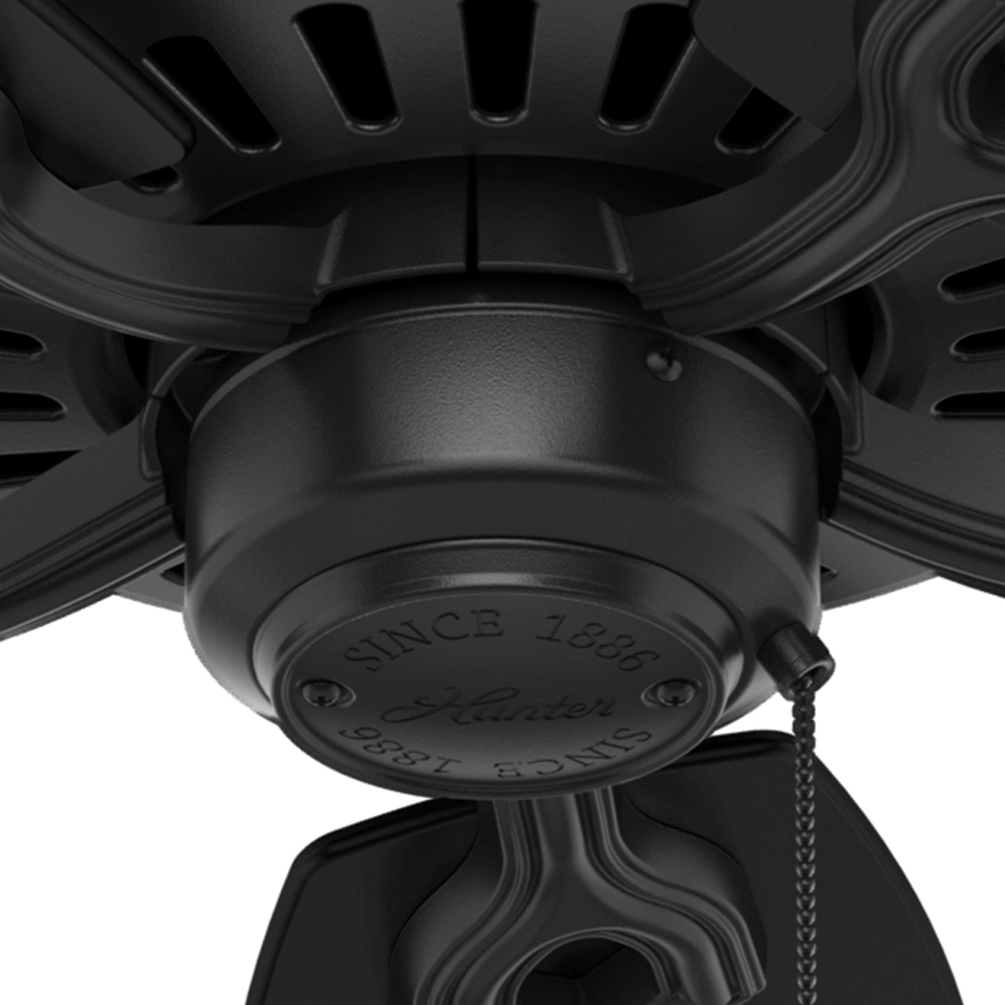 Hunter Fan 52in Ceiling Fan in Matte Black with Matte Black Reversible Fan Blades (Renewed)
