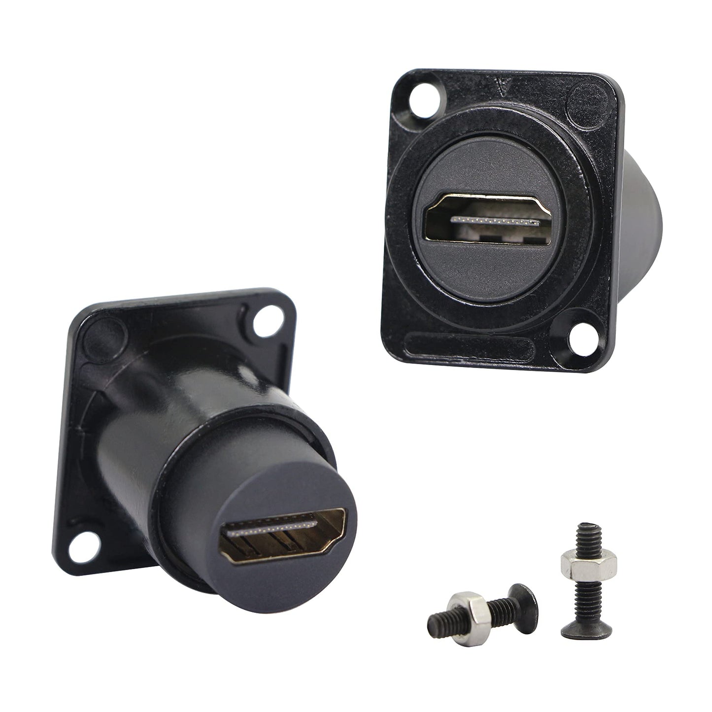 QIANRENON HDMI Panel Mount Connector Socket HDMI2.0 Female to Female Panel Adapter HDMI Straight Connector Mounting Socket for Audio and Video