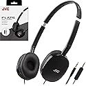 JVC Flats On-Ear Wired Headphones with Mic - Flat Foldable Design - 30mm- Neodymium Driver for Powerful Sound - Soft Ear-Pads for Comfort…