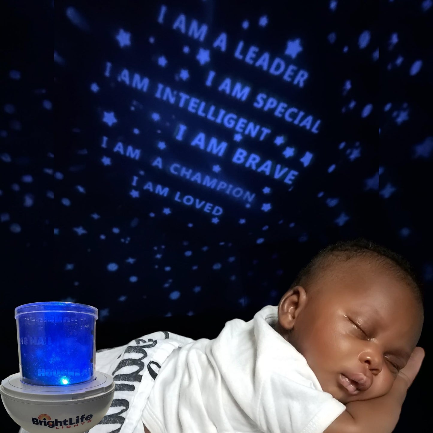Affirmation Night Light Projector for Kids Boys Girls Light Projector with Daily Affirmations, Interchangeable Films, 360 Degree Rotating Positive