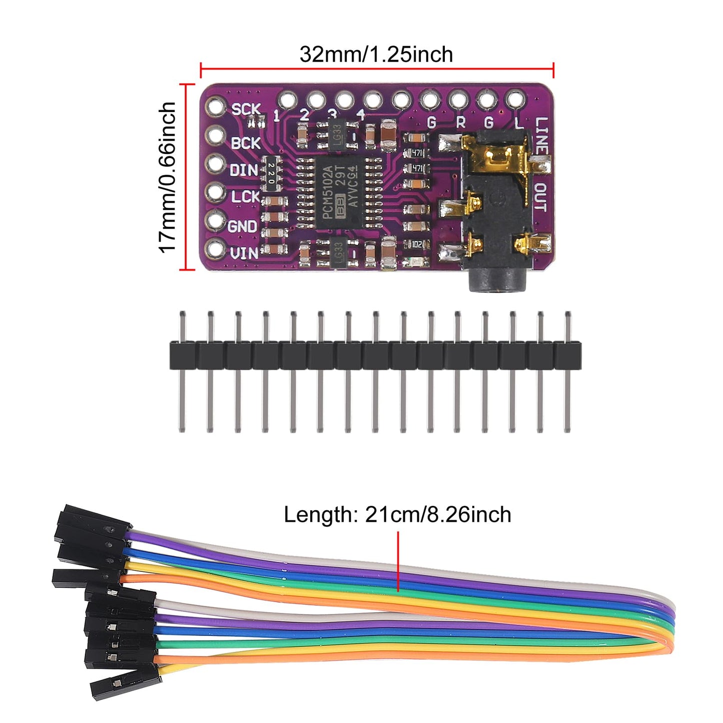 PCM5102 Interface I2S IIS Decoder Module Lossless Digital Audio Digital to Analog Converter for Arduino for Raspberry Pi