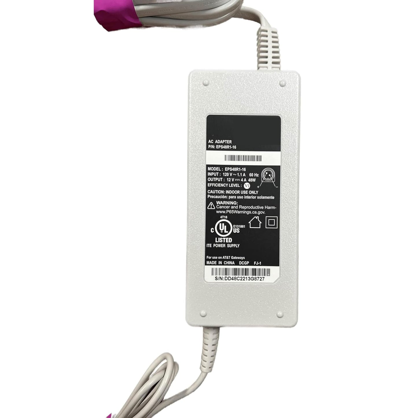 Buck DirecTV AT&T Model EPS48R0-16 / EPS48R1-16 Replacement AC Adapter for AT&T Fiber Modem BGW-320, Genuine Power Supply Unit with 12V-3.5A 48W…