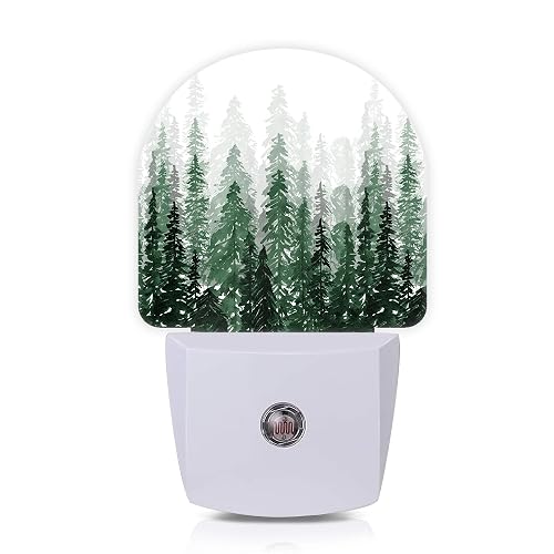 Axxitude Christmas Tree Forest Night Lights Plug into Wall for Girls Boys Room,Night Light LED Lamp Dusk to Dawn Sensor Round Lamp for Bedroom
